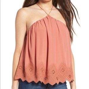 ASTR The Label Lace Halter Tank Top